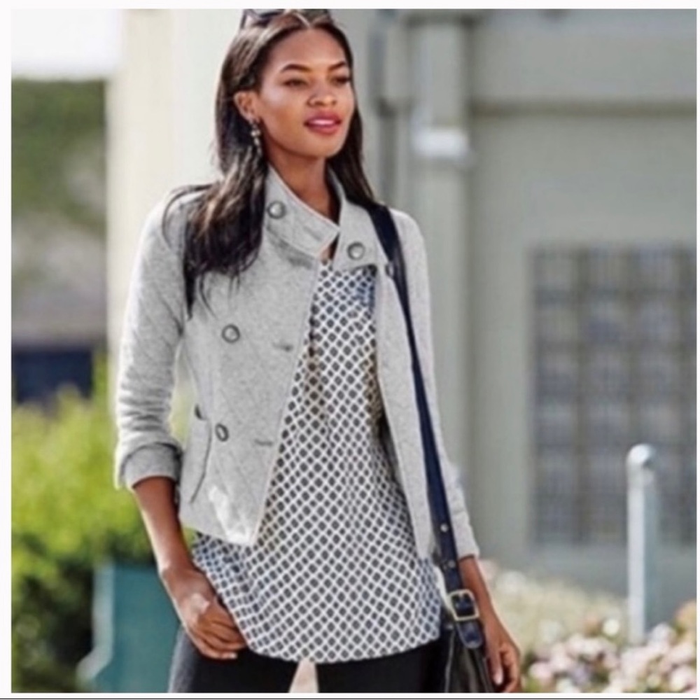 Cabi Women’s Cleo Top 3272 Cream Blue Sz L